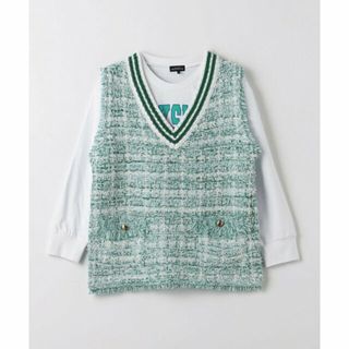 ユナイテッドアローズグリーンレーベルリラクシング(UNITED ARROWS green label relaxing)の【KELLY】TJ ツイードニットベスト+カットプルオーバー セット 140cm-150cm(Tシャツ/カットソー)