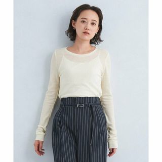 ユナイテッドアローズグリーンレーベルリラクシング(UNITED ARROWS green label relaxing)の【OFF WHITE】ウォッシャブルウール タイト クルーネック プルオーバー カットソー(カットソー(長袖/七分))