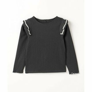 ユナイテッドアローズグリーンレーベルリラクシング(UNITED ARROWS green label relaxing)の【DK.GRAY】TJ シャーリング タックフリル ロングスリーブ 100cm-130cm(Tシャツ/カットソー)