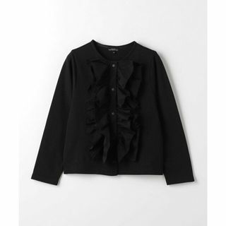 ユナイテッドアローズグリーンレーベルリラクシング(UNITED ARROWS green label relaxing)の【BLACK】ポンチ フリル カーディガン 100cm-130cm(カーディガン)