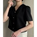 【ブラック】【XL】ゴールドハートボタンサマージャケット