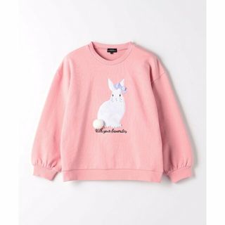 ユナイテッドアローズグリーンレーベルリラクシング(UNITED ARROWS green label relaxing)の【PINK】裏毛 ウサギファー プルオーバー 100cm-130cm(Tシャツ/カットソー)