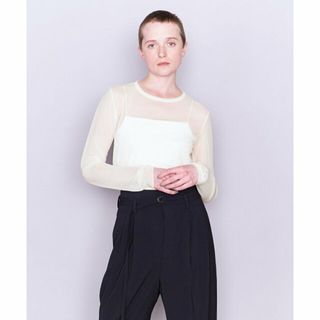 イウエンマトフ(AEWEN MATOPH)の【OFF WHITE】<AEWEN MATOPH>P シアー クルーネック カットソー(カットソー(長袖/七分))