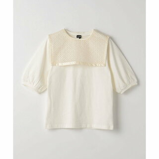 ユナイテッドアローズグリーンレーベルリラクシング(UNITED ARROWS green label relaxing)の【OFF WHITE】TJ レース セーラーカラー プルオーバー 5分袖 140cm-150cm(Tシャツ/カットソー)