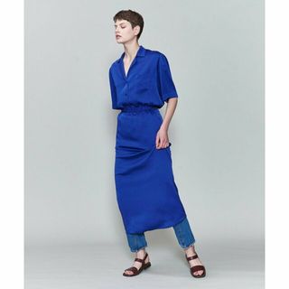 ロク(6 (ROKU))の【COBALT】<6(ROKU)>SATIN SHORT SLEEVE OPEN COLLAR SHIRT/シャツ(シャツ/ブラウス(長袖/七分))