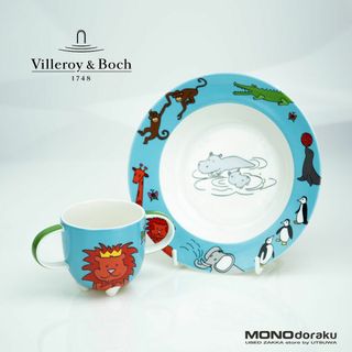 ビレロイ&ボッホ - ビレロイ＆ボッホ ファニーズー Villeroy＆Boch  Funny Zoo ベビー食器 ボウル＆マグカップセット ①