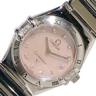 オメガ(OMEGA)の　オメガ OMEGA コンステレーションミニピンクシェル シルバー ステンレススチール レディース 腕時計(腕時計)