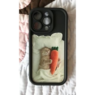    iPhone14Pro 　猫　可愛い　黒　シリコン　スマホケース(スマホケース)