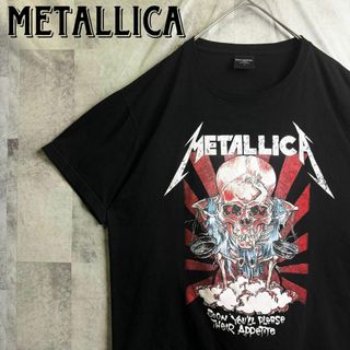 メタリカ(METALLICA)の美品 メタリカ Tシャツ 半袖 スカルロゴ デカロゴ ブラック XL相当(Tシャツ/カットソー(半袖/袖なし))