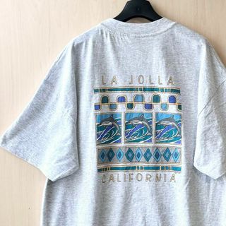 ヴィンテージ(VINTAGE)の90s古着ヴィンテージ　Tシャツ　グラフィック　イルカ　霜降り　シングルステッチ(Tシャツ/カットソー(半袖/袖なし))