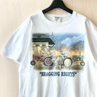 ヴィンテージ(VINTAGE)の90s USA製古着　ヴィンテージ　アートTシャツ　農場　シングルステッチ(Tシャツ/カットソー(半袖/袖なし))