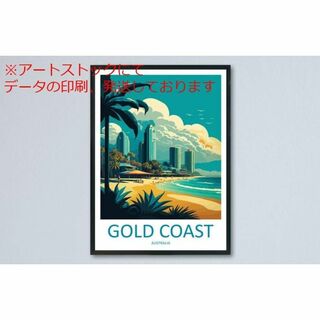 mz ポスター A3 (A4も可) ゴールドコースト トラベル ウォール アート(印刷物)