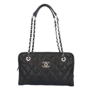 シャネル(CHANEL)のシャネル フレンチ・リビエラ マトラッセ ショルダーバッグ キャビアスキン A66805 ブラック レディース CHANEL  中古(ショルダーバッグ)