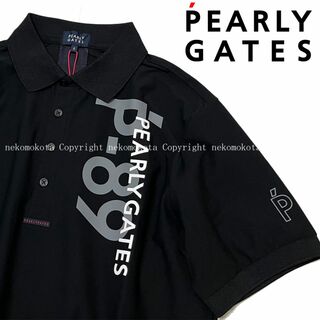 パーリーゲイツ(PEARLY GATES)のパーリーゲイツ 吸水速乾 UVカット ストレッチ 半袖 ポロシャツ 6 黒(ウエア)