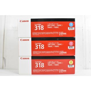 未使用 CANON 純正 トナー 318 3色（シアン・マゼンタ・イエロー）  キャノン IT95BEGHB4N8-YR-N12-byebye(OA機器)