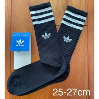 オリジナルス(Originals（adidas）)の新品　アディダス　M(25-27cm) ソリッド　クルーソックス　黒1足セット(ソックス)