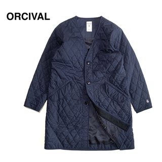オーシバル(ORCIVAL)の☆良品 オーシバル 3ボタン 中綿 ノーカラー キルティング ジャケット コート(ナイロンジャケット)
