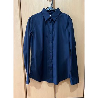 ユニクロ(UNIQLO)のユニクロ シャツ ネイビー 紺色 Lサイズ レディース(シャツ/ブラウス(長袖/七分))