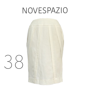 ノーベスパジオ(NOVESPAZIO)の未使用 NOVESPAZIO ノーベスパジオ タイト スカート 白 38 M(ひざ丈スカート)