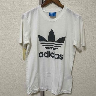 アディダス(adidas)のUSED 古着 adidas トレフォイル ロゴ Tシャツ ホワイト M(Tシャツ/カットソー(半袖/袖なし))