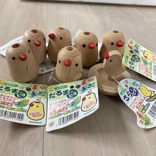 SANCO - まとめ売り‼️だるまっピヨ さらっピヨ 鳥 小鳥 おもちゃ バードトイ 餌皿