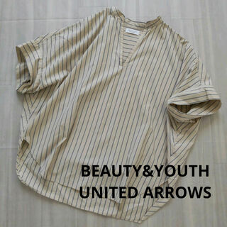 ビューティアンドユースユナイテッドアローズ(BEAUTY&YOUTH UNITED ARROWS)のユナイテッドアローズ スキッパーシャツ ブラウス ストライプ(シャツ/ブラウス(半袖/袖なし))