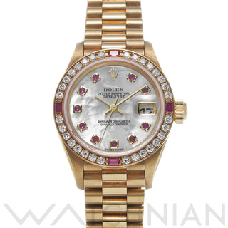 ロレックス(ROLEX)の中古 ロレックス ROLEX 79068NGR K番(2001年頃製造) ホワイトシェル /ルビー レディース 腕時計(腕時計)