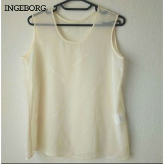 インゲボルグ(INGEBORG)の『INGEBORG』 インゲボルグ　レース　総柄　タンクトップ　トップス　美品(タンクトップ)