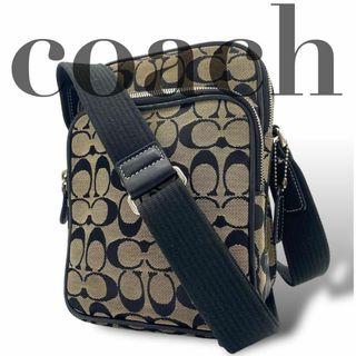 コーチ(COACH)のCOACH コーチ　4270 ショルダーバッグ　斜め掛け　シグネチャー ブラック(ウエストポーチ)