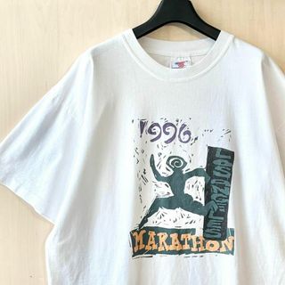 ヴィンテージ(VINTAGE)の90s古着　ヴィンテージ　イベントTシャツ　ロサンゼルスマラソン　グラフィック(Tシャツ/カットソー(半袖/袖なし))