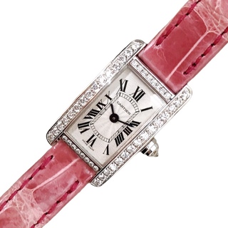 Cartier - 　カルティエ Cartier タンクアメリカン ミニ WB710015 K18ホワイトゴールド レディース 腕時計