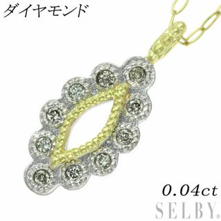 K18YG/Pt900 ダイヤモンド ペンダントネックレス 0.04ct(ネックレス)