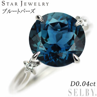 STAR JEWELRY - スタージュエリー K18WG ブルートパーズ ダイヤモンド リング D0.04ct ナイトブルー
