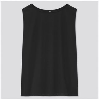 UNIQLO - 【新品・タグ付き】ユニクロ　クレープジャージーT（ノースリーブ）XL  ブラック