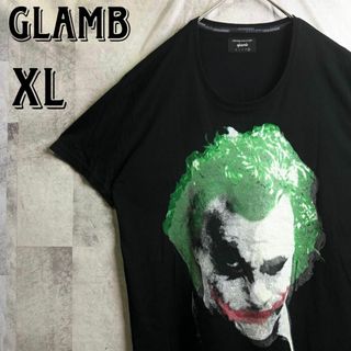 グラム(glamb)の美品 グラム Tシャツ 半袖 ジョーカー ビッグプリント ブラック XL(Tシャツ/カットソー(半袖/袖なし))