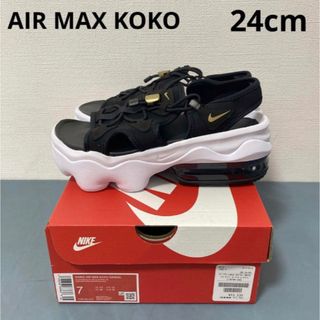 ナイキ(NIKE)の新品 NIKE エアマックスココ 24cm 黒 白 ブラック サンダル(サンダル)