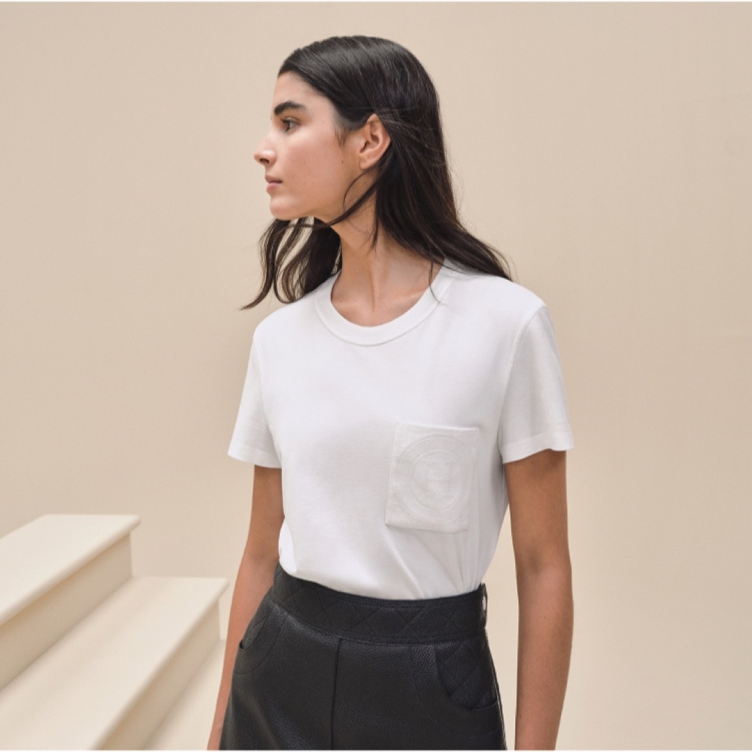 良品エルメスTシャツ帝王学綿100%ホワイト半袖36フランス製 良品エルメスTシャツ帝王学綿100%ホワイト半袖36フランス製