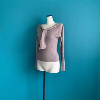 プロポーションボディドレッシング(PROPORTION BODY DRESSING)の1043 プロポーションボディドレッシング　ボウタイ付きタイトリブニット(ニット/セーター)