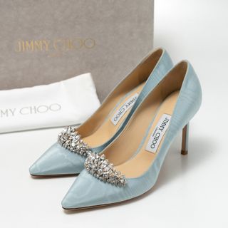 ジミーチュウ(JIMMY CHOO)の■美品■JIMMY CHOO ジミーチュウ ROMY 85パンプス サイズ36 1/2 ポインテッドトゥ 靴 ビジュー イタリア製 ブランド古着【中古】20240429/GP8256(ハイヒール/パンプス)