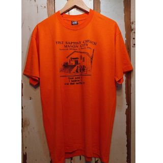 フルーツオブザルーム(FRUIT OF THE LOOM)の☆US古着フルーツオブザルーム/オレンジ/クリスチャン/プリントTシャツ/XL(Tシャツ/カットソー(半袖/袖なし))