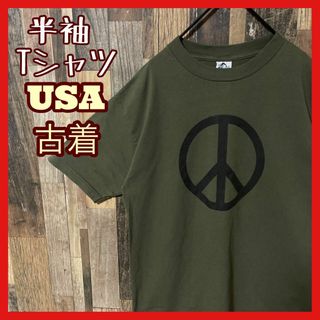 ミリタリー カーキ メンズ M プリント USA古着 半袖 Tシャツ(Tシャツ/カットソー(半袖/袖なし))