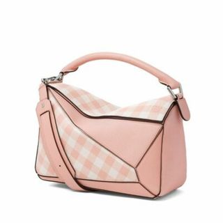 ロエベ(LOEWE)のロエベ　パズルバッグ　サーモンピンク ギンガム(ハンドバッグ)