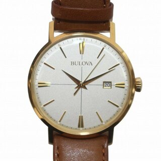 ブローバ(Bulova)のBULOVA Aerojet 腕時計 クォーツ デイト ゴールド色 97B151(腕時計)