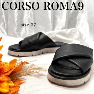 CORSO ROMA 9 - 【完売品】コルソローマ9　クロスボリュームソールサンダル　黒　37