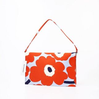 マリメッコ(marimekko)の■未使用品■Marimekko マリメッコ JUBILEE MEGA UNIKKO ウニッコ  ハンドバッグ クラッチバッグ 鞄 5243240915 2WAY コットン ライトブルー×オレンジ 20210316/GE7912(ハンドバッグ)