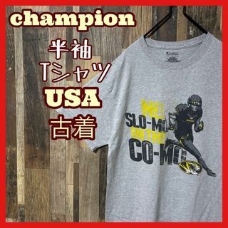 チャンピオン(Champion)のチームロゴ L グレー チャンピオン メンズ USA古着 半袖 Tシャツ(Tシャツ/カットソー(半袖/袖なし))