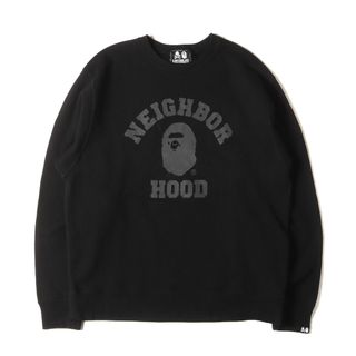 A BATHING APE - A BATHING APE ア ベイシング エイプ スウェット サイズ:XL 22AW NEIGHBORHOOD カレッジロゴ スウェットシャツ BAPE NBHD RELAXED FIT CREWNECK ブラック 黒 トップス トレーナー コラボ【メンズ】