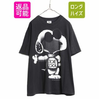 90s USA製 スヌーピー プリント Tシャツ メンズ レディース XL / 90年代 オールド キャラクター 大きいサイズ ピーナッツ オフィシャル 黒(Tシャツ/カットソー(半袖/袖なし))