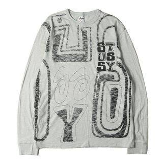 ステューシー(STUSSY)のSTUSSY ステューシー Tシャツ サイズ:L 00s ビッググラフィック ポケット付き ロングスリーブTシャツ グレー トップス カットソー 長袖【メンズ】【中古】(Tシャツ/カットソー(七分/長袖))