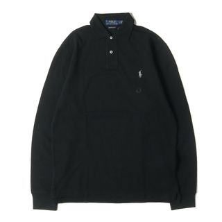 ポロラルフローレン(POLO RALPH LAUREN)の新品 POLO Ralph Lauren ポロ ラルフローレン ポロシャツ サイズ:M 19SS スリム 鹿の子 ロングスリーブポロシャツ CUSTOM SLIM FIT ブラック 黒 トップス 長袖 カットソー【メンズ】(ポロシャツ)